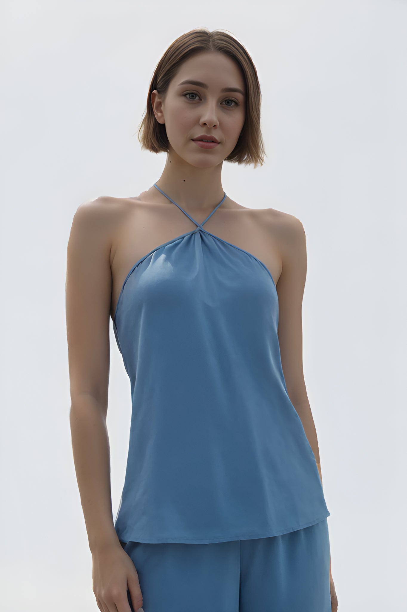 Satin Halter-Neck Camisole Top