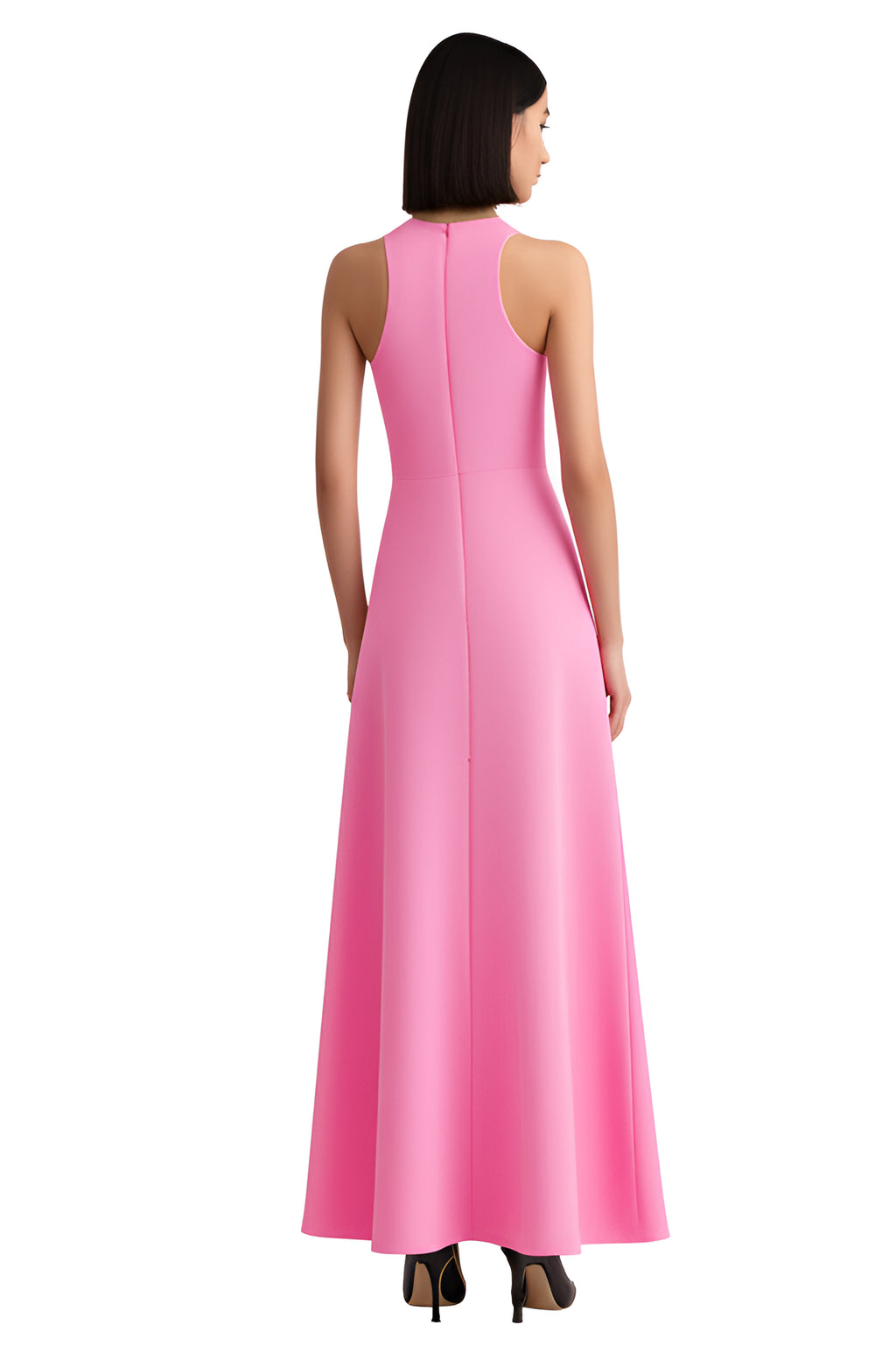 Sleeveless A-Line Maxi Dress – Pink