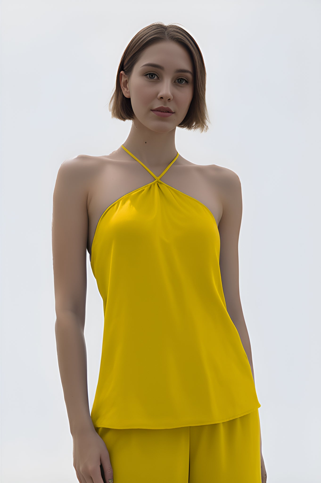 Satin Halter-Neck Camisole Top