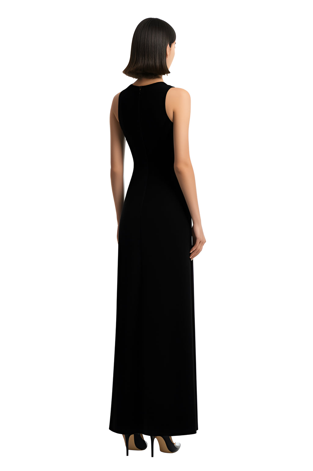 Sleeveless A-Line Maxi Dress – Black