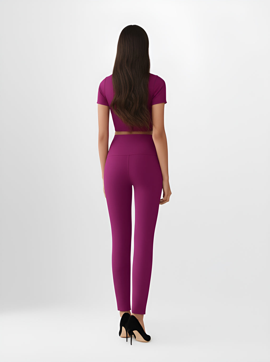 Seamless Crop Top and Leggings Set- Purple