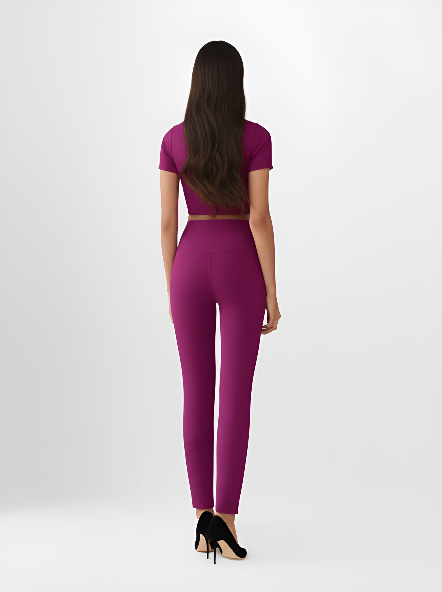 Seamless Crop Top and Leggings Set- Purple