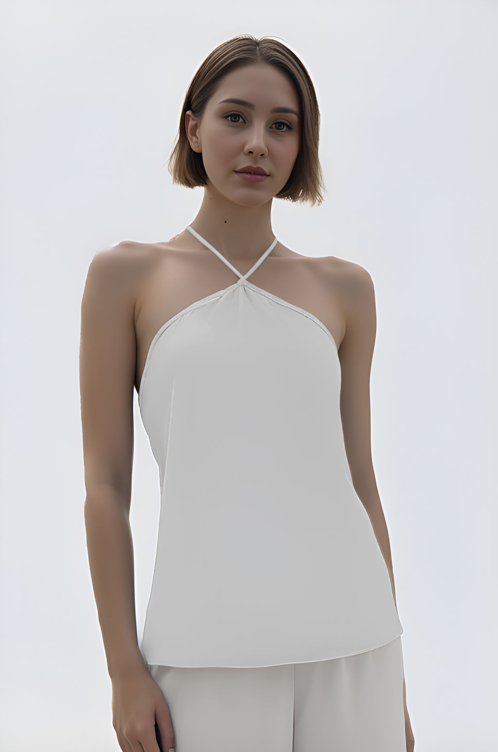 Satin Halter-Neck Camisole Top