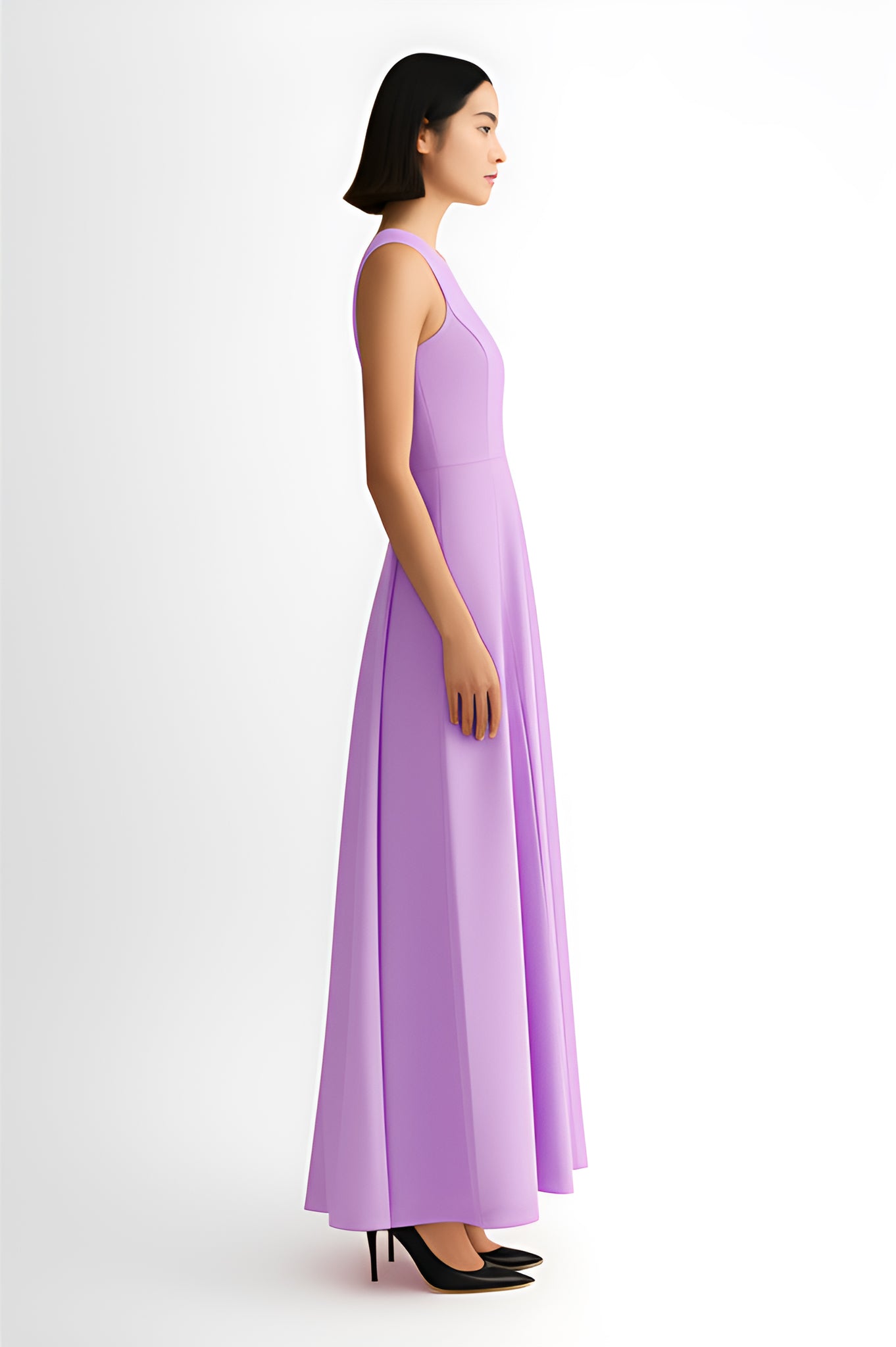 Sleeveless A-Line Maxi Dress – Purple