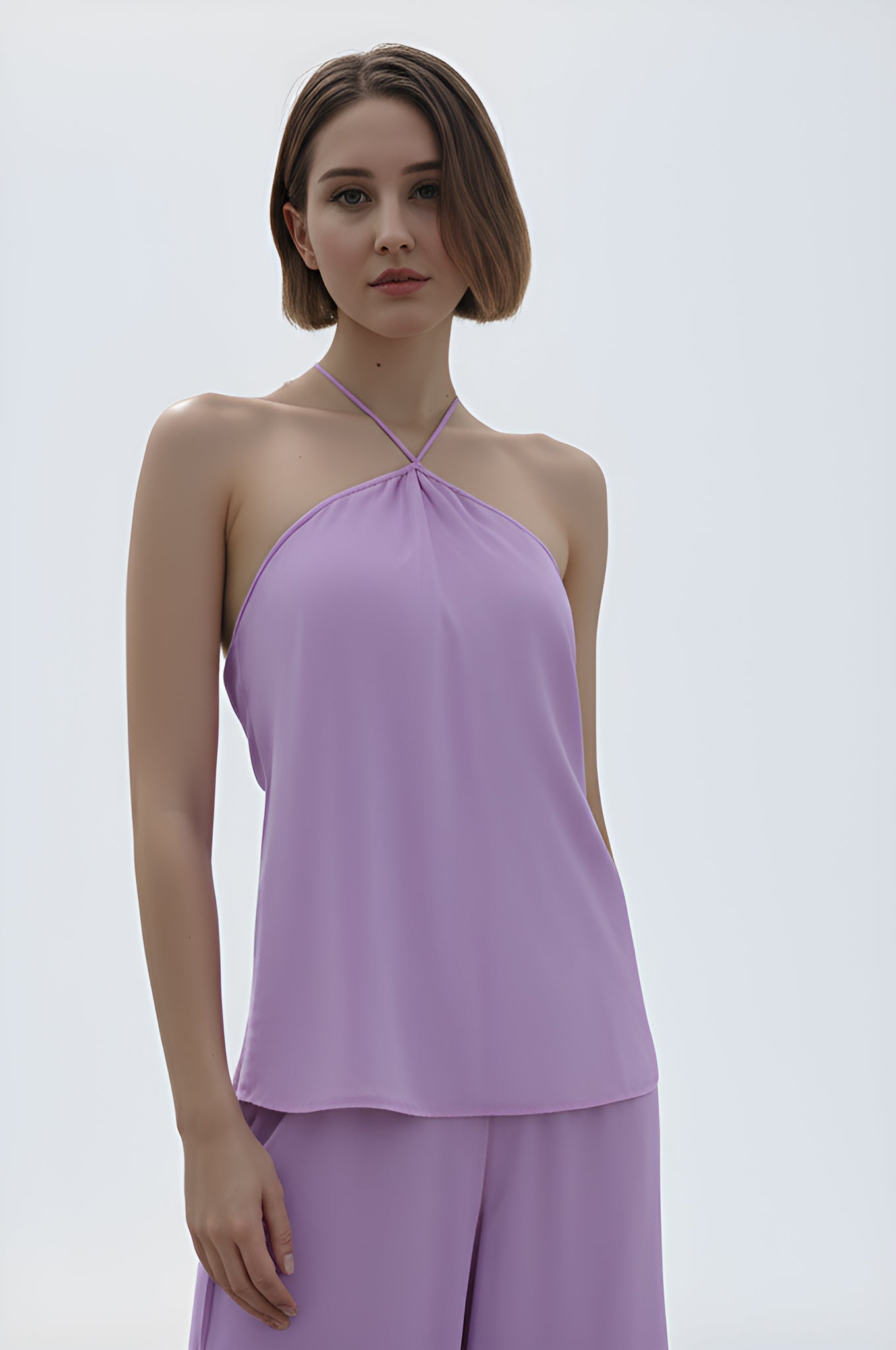 Satin Halter-Neck Camisole Top