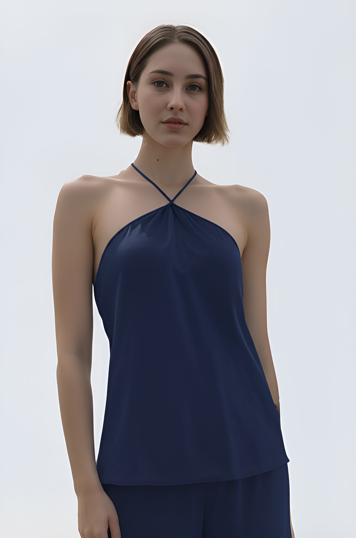 Satin Halter-Neck Camisole Top