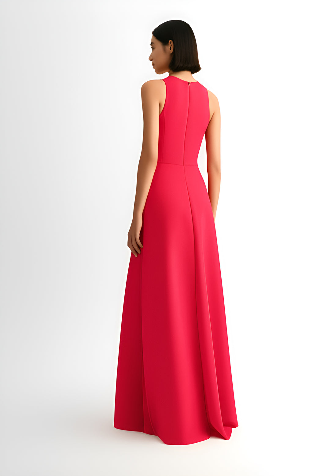 Sleeveless A-Line Maxi Dress – Red