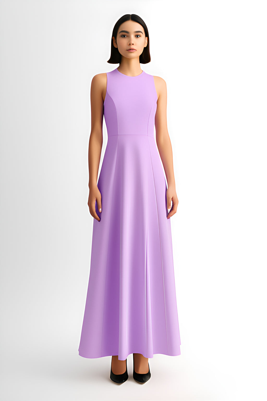 Sleeveless A-Line Maxi Dress – Purple